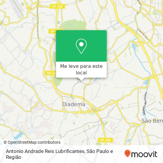 Antonio Andrade Reis Lubrificantes, Rua Mildes, 182 Taboão Diadema-SP 09930-490 mapa