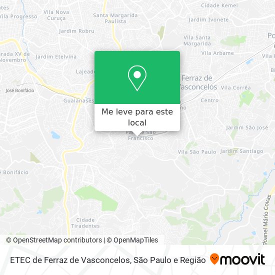 ETEC de Ferraz de Vasconcelos mapa