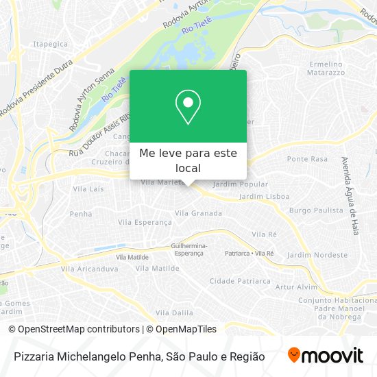 Pizzaria Michelangelo Penha mapa