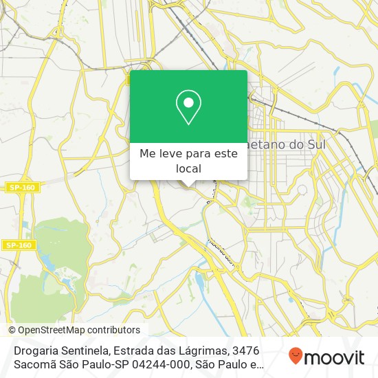 Drogaria Sentinela, Estrada das Lágrimas, 3476 Sacomã São Paulo-SP 04244-000 mapa