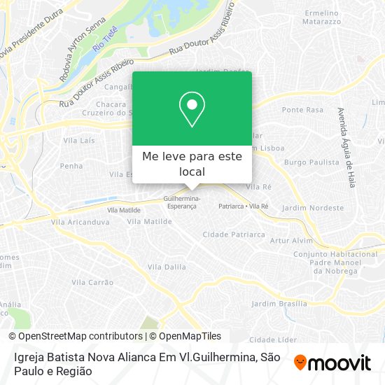 Igreja Batista Nova Alianca Em Vl.Guilhermina mapa