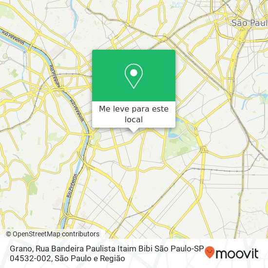 Grano, Rua Bandeira Paulista Itaim Bibi São Paulo-SP 04532-002 mapa