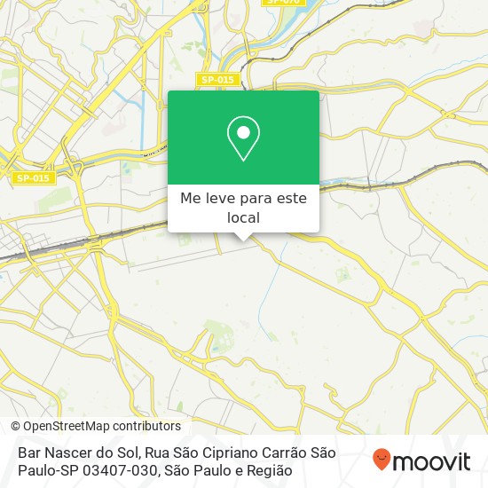 Bar Nascer do Sol, Rua São Cipriano Carrão São Paulo-SP 03407-030 mapa