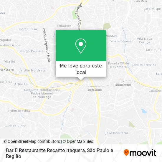 Bar E Restaurante Recanto Itaquera mapa