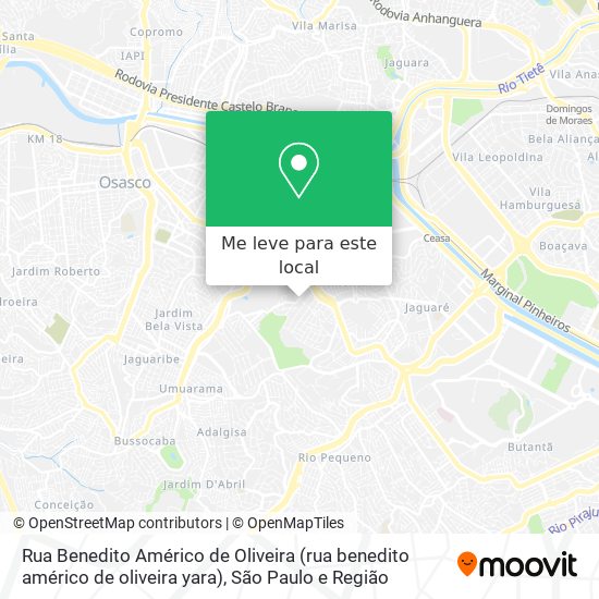 Rua Benedito Américo de Oliveira (rua benedito américo de oliveira yara) mapa