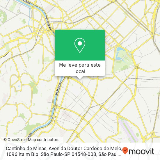 Cantinho de Minas, Avenida Doutor Cardoso de Melo, 1096 Itaim Bibi São Paulo-SP 04548-003 mapa