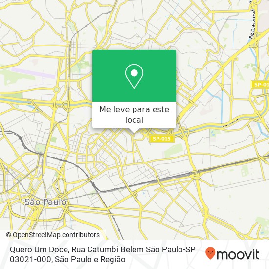 Quero Um Doce, Rua Catumbi Belém São Paulo-SP 03021-000 mapa