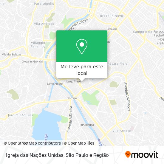 Igreja das Nações Unidas mapa