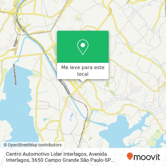 Centro Automotivo Lider Interlagos, Avenida Interlagos, 3650 Campo Grande São Paulo-SP 04660-006 mapa