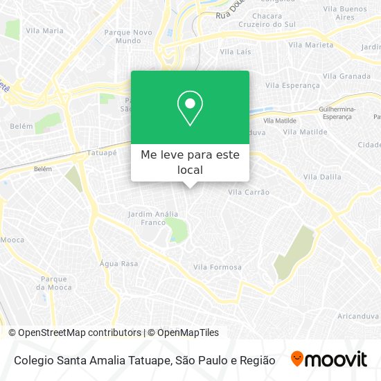 Colegio Santa Amalia Tatuape mapa