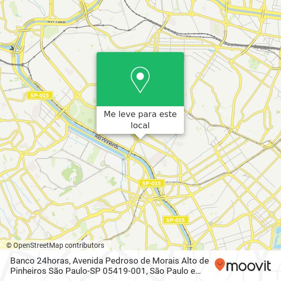 Banco 24horas, Avenida Pedroso de Morais Alto de Pinheiros São Paulo-SP 05419-001 mapa