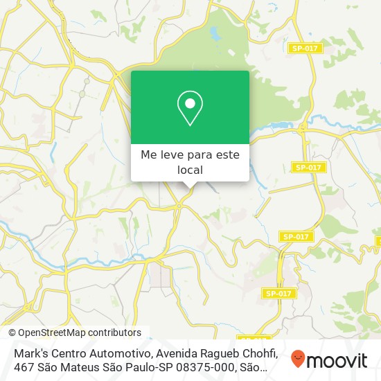 Mark's Centro Automotivo, Avenida Ragueb Chohfi, 467 São Mateus São Paulo-SP 08375-000 mapa