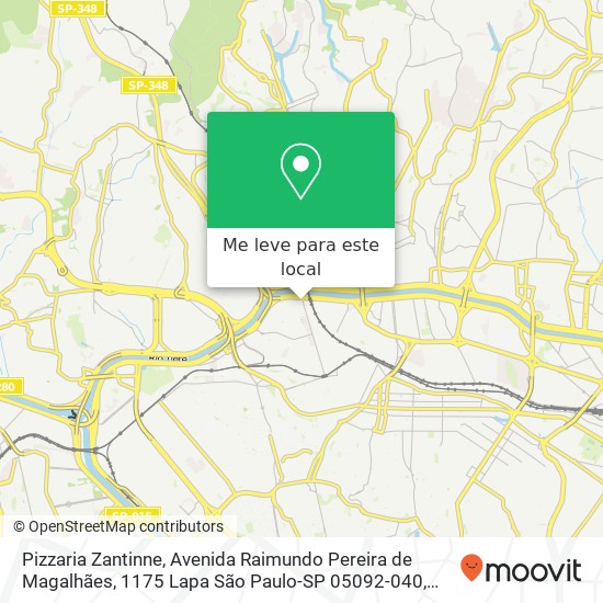Pizzaria Zantinne, Avenida Raimundo Pereira de Magalhães, 1175 Lapa São Paulo-SP 05092-040 mapa