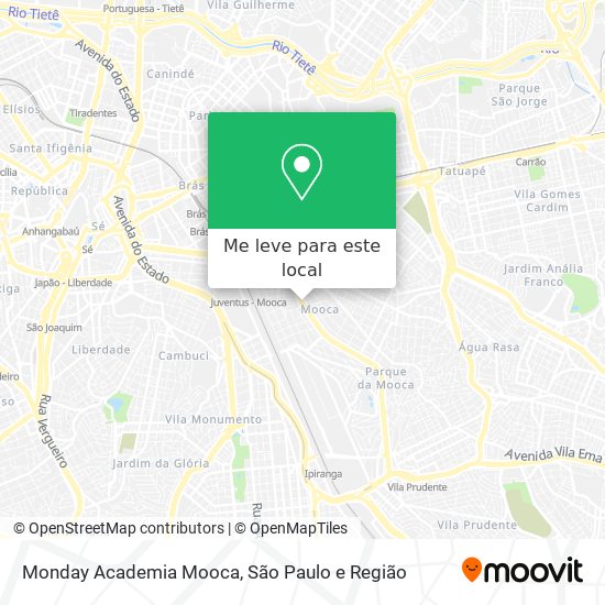 Monday Academia Mooca mapa