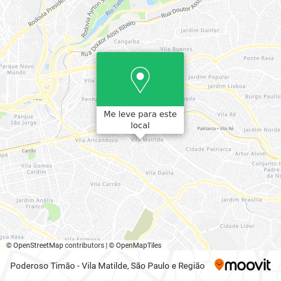 Poderoso Timão - Vila Matilde mapa