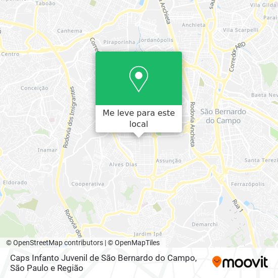 Caps Infanto Juvenil de São Bernardo do Campo mapa