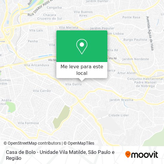 Casa de Bolo - Unidade Vila Matilde mapa