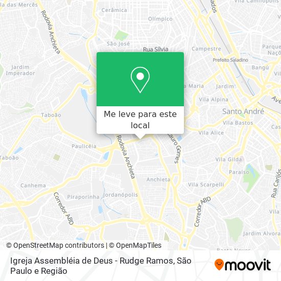 Igreja Assembléia de Deus - Rudge Ramos mapa