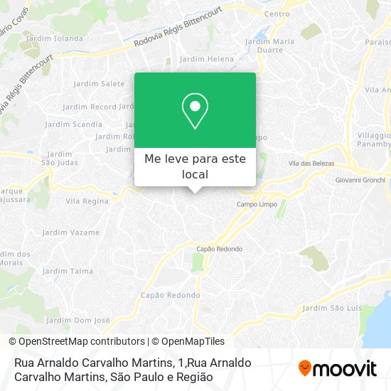 Rua Arnaldo Carvalho Martins, 1,Rua Arnaldo Carvalho Martins mapa