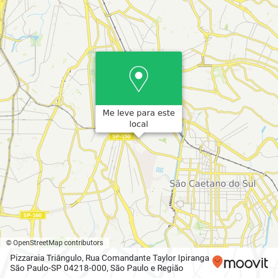 Pizzaraia Triângulo, Rua Comandante Taylor Ipiranga São Paulo-SP 04218-000 mapa