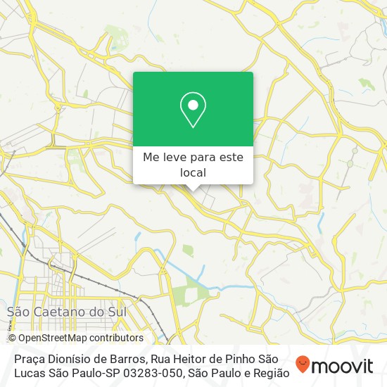 Praça Dionísio de Barros, Rua Heitor de Pinho São Lucas São Paulo-SP 03283-050 mapa