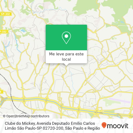 Clube do Mickey, Avenida Deputado Emílio Carlos Limão São Paulo-SP 02720-200 mapa