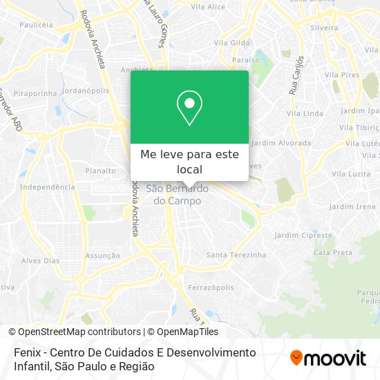 Fenix - Centro De Cuidados E Desenvolvimento Infantil mapa