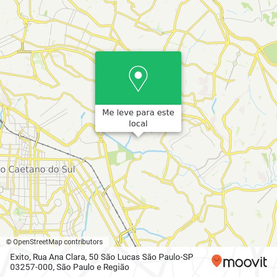 Exito, Rua Ana Clara, 50 São Lucas São Paulo-SP 03257-000 mapa