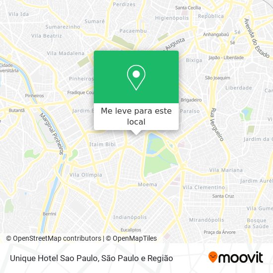 Unique Hotel Sao Paulo mapa