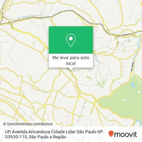 UP, Avenida Aricanduva Cidade Líder São Paulo-SP 03930-110 mapa