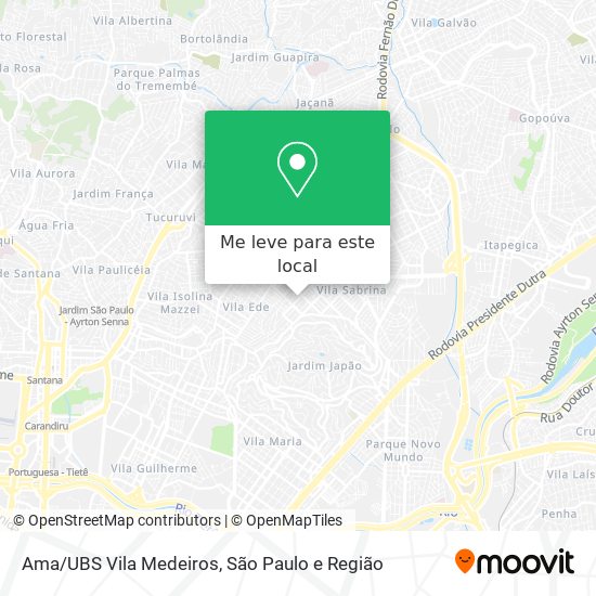 Ama/UBS Vila Medeiros mapa