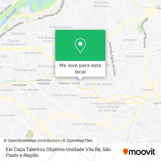 Eei Caça Talentos Objetivo-Unidade Vila Ré mapa
