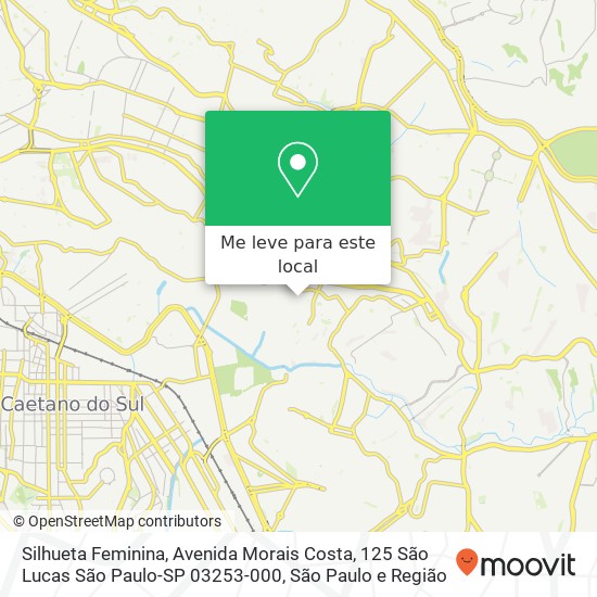 Silhueta Feminina, Avenida Morais Costa, 125 São Lucas São Paulo-SP 03253-000 mapa
