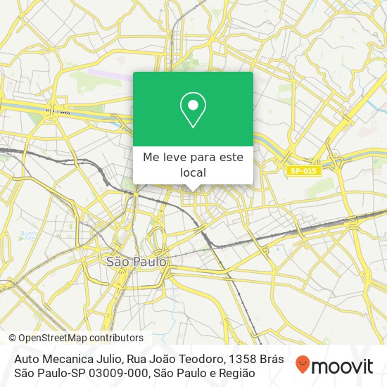 Auto Mecanica Julio, Rua João Teodoro, 1358 Brás São Paulo-SP 03009-000 mapa