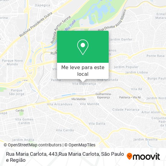 Rua Maria Carlota, 443,Rua Maria Carlota mapa