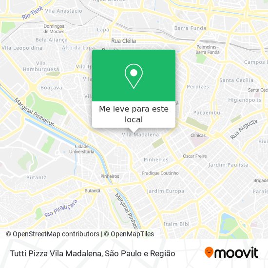 Tutti Pizza Vila Madalena mapa