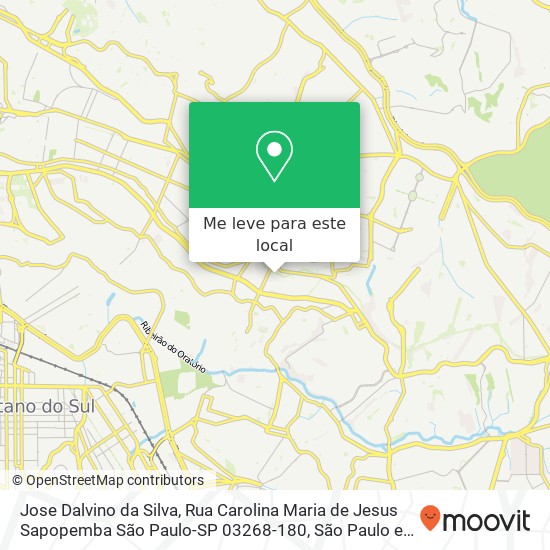 Jose Dalvino da Silva, Rua Carolina Maria de Jesus Sapopemba São Paulo-SP 03268-180 mapa