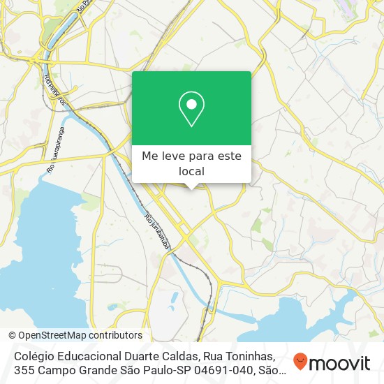 Colégio Educacional Duarte Caldas, Rua Toninhas, 355 Campo Grande São Paulo-SP 04691-040 mapa