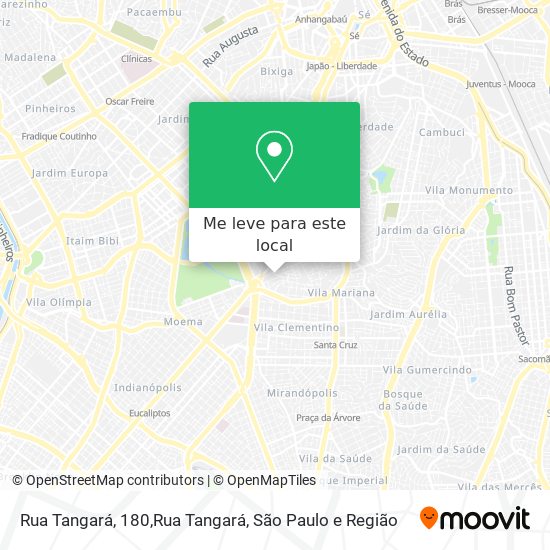 Rua Tangará, 180,Rua Tangará mapa