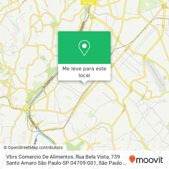 Vbrs Comercio De Alimentos, Rua Bela Vista, 739 Santo Amaro São Paulo-SP 04709-001 mapa