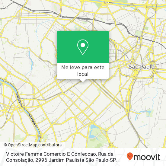 Victoire Femme Comercio E Confeccao, Rua da Consolação, 2996 Jardim Paulista São Paulo-SP 01416-000 mapa