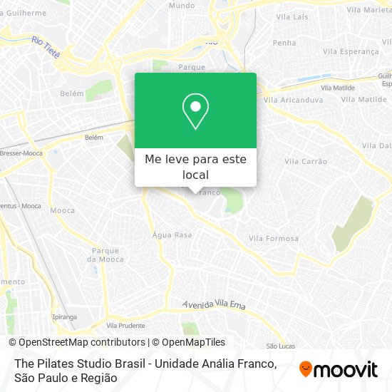 The Pilates Studio Brasil - Unidade Anália Franco mapa