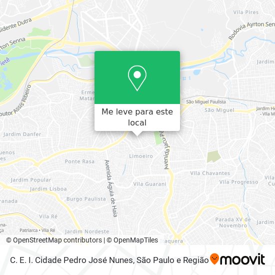 C. E. I. Cidade Pedro José Nunes mapa