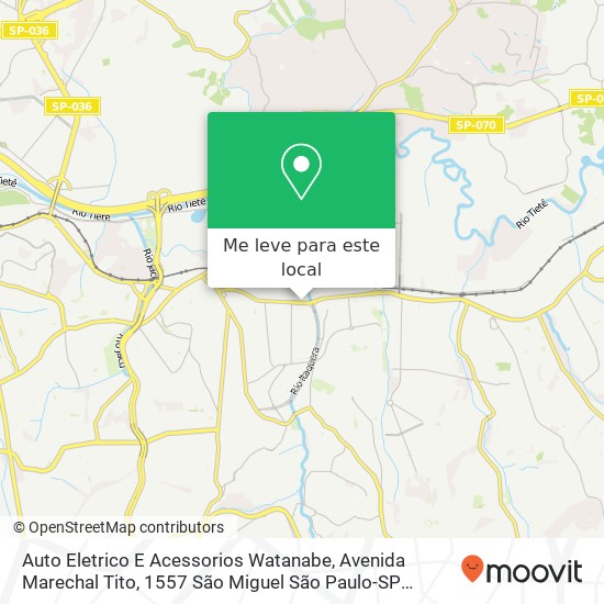 Auto Eletrico E Acessorios Watanabe, Avenida Marechal Tito, 1557 São Miguel São Paulo-SP 08010-090 mapa