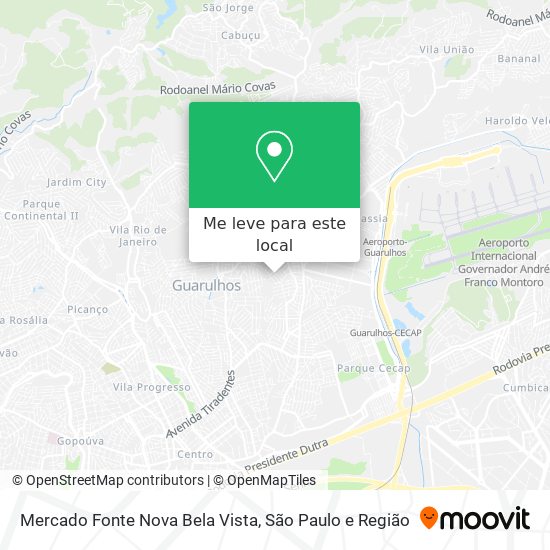 Mercado Fonte Nova Bela Vista mapa