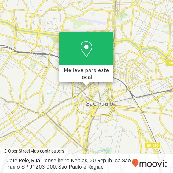 Cafe Pele, Rua Conselheiro Nébias, 30 República São Paulo-SP 01203-000 mapa