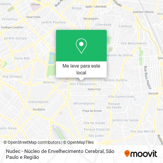 Nudec - Núcleo de Envelhecimento Cerebral mapa