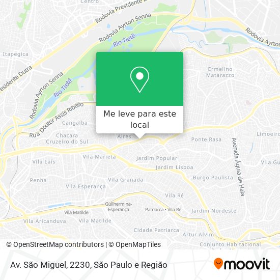 Av. São Miguel, 2230 mapa