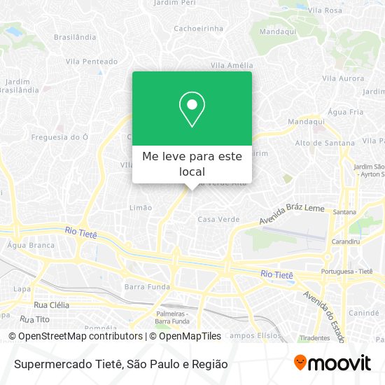 Supermercado Tietê mapa