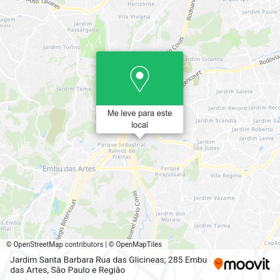 Jardim Santa Barbara Rua das Glicineas; 285 Embu das Artes mapa